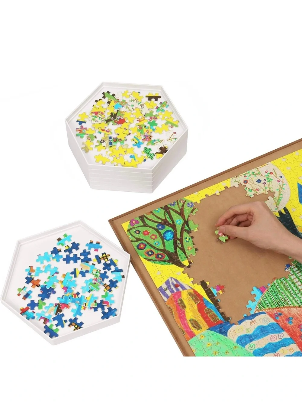 White Hexagon Party Favor Box - Pack of Stackable Containers